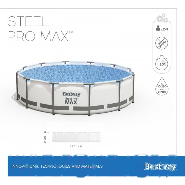 Покупка товаров в Беларуси, рассрочка, кредит, лизинг, оплата частями на platipotom.by, удобная доставка - фото каркасный бассейн bestway steel pro max 56595 (427x84, с фильтр-насосом) 