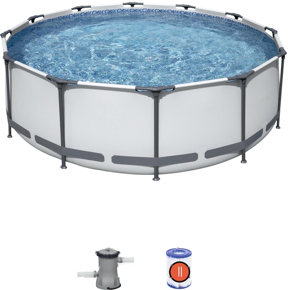 Покупка товаров в Беларуси, рассрочка, кредит, лизинг, оплата частями на platipotom.by, удобная доставка - фото каркасный бассейн bestway steel pro 56260 (366x100, с фильтр-насосом) 