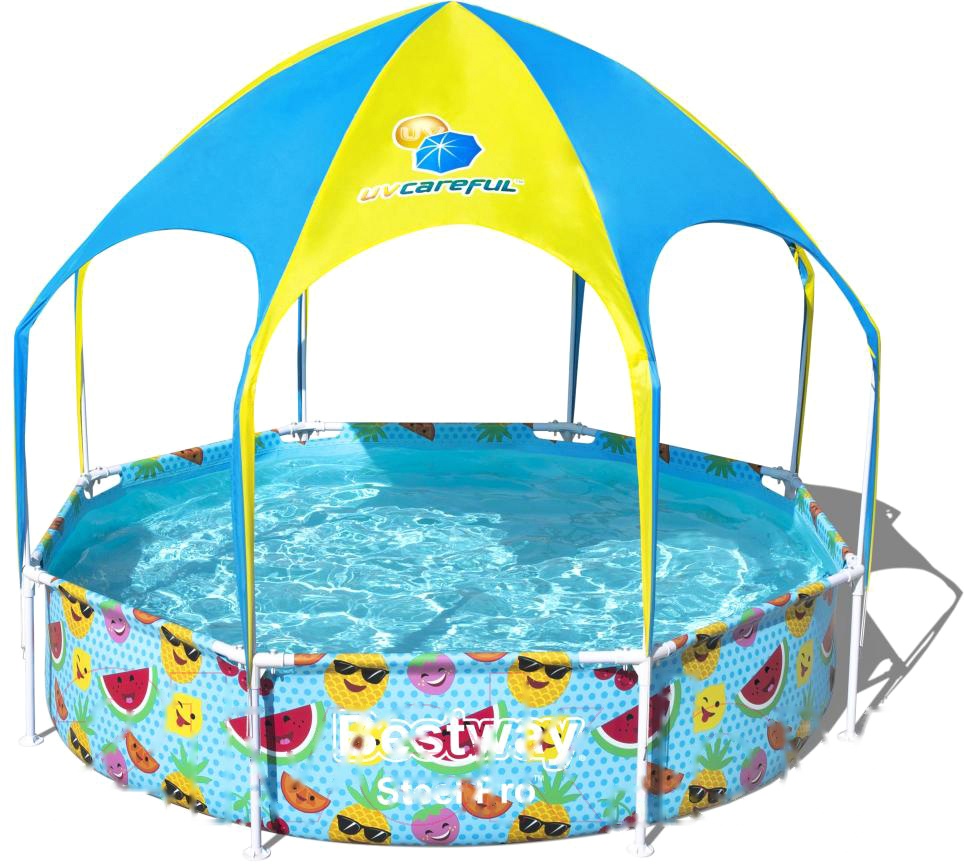Покупка товаров в Беларуси, рассрочка, кредит, лизинг, оплата частями на platipotom.by, удобная доставка - фото каркасный бассейн bestway steel pro splash-in-shade 56432 (244x51) 