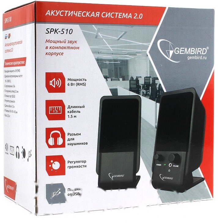 Покупка товаров в Беларуси, рассрочка, кредит, лизинг, оплата частями на platipotom.by, удобная доставка - фото мультимедиа акустика gembird spk-510 (черный) 