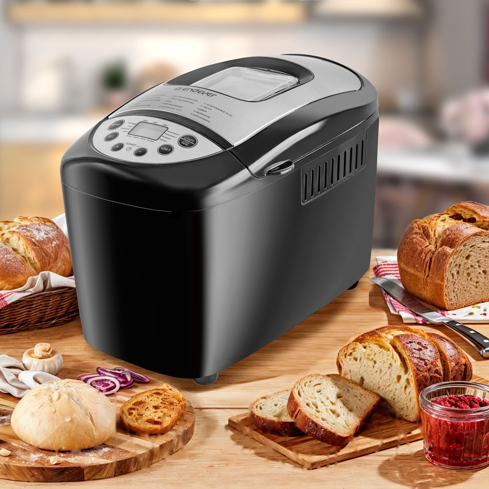 Покупка товаров в Беларуси, рассрочка, кредит, лизинг, оплата частями на platipotom.by, удобная доставка - фото хлебопечка endever skyline mb-66 (черный/серебристый) 