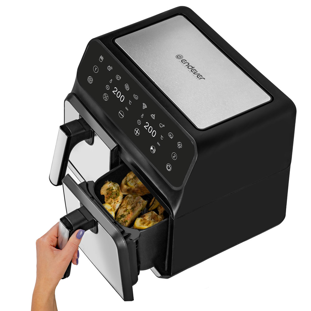 Покупка товаров в Беларуси, рассрочка, кредит, лизинг, оплата частями на platipotom.by, удобная доставка - фото аэрогриль endever skyline af-128 (черный/стальной) 