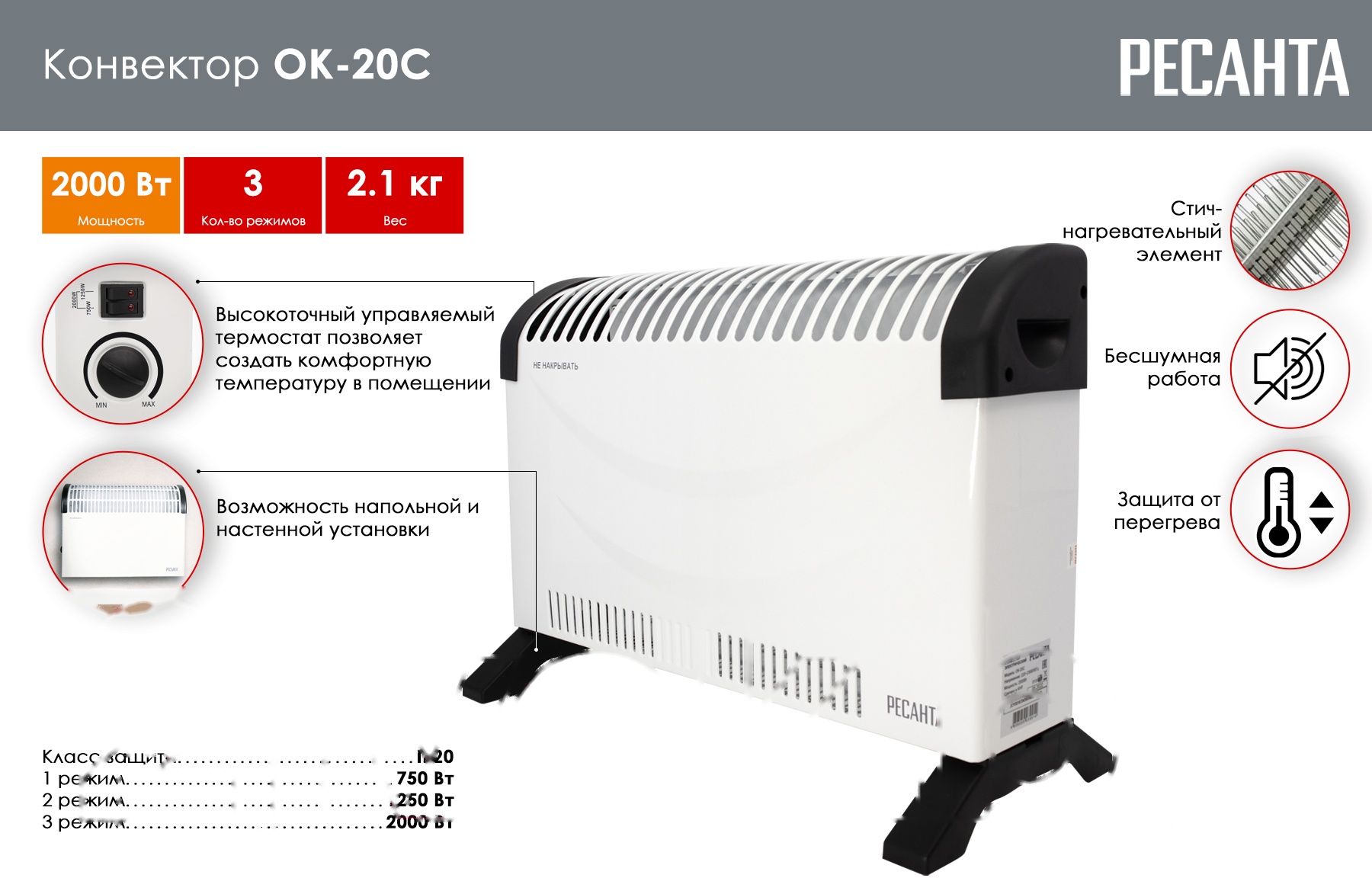 Покупка товаров в Беларуси, рассрочка, кредит, лизинг, оплата частями на platipotom.by, удобная доставка - фото конвектор ресанта ок-20с (67/4/35) 