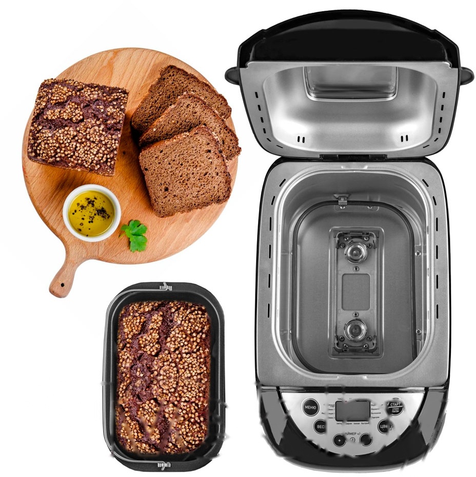 Покупка товаров в Беларуси, рассрочка, кредит, лизинг, оплата частями на platipotom.by, удобная доставка - фото хлебопечка endever skyline mb-66 (черный/серебристый) 