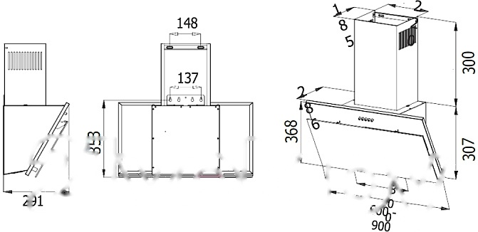 Покупка товаров в Беларуси, рассрочка, кредит, лизинг, оплата частями на platipotom.by, удобная доставка - фото вытяжка наклонная evelux wing 60 bg 