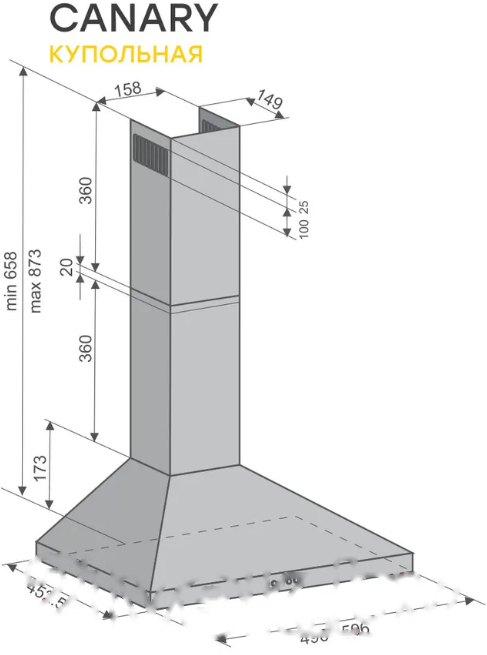 Покупка товаров в Беларуси, рассрочка, кредит, лизинг, оплата частями на platipotom.by, удобная доставка - фото вытяжка купольная konigin canary 60 (черный) 