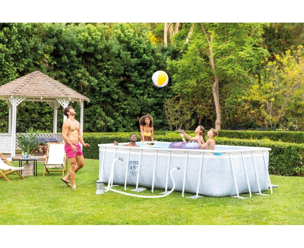 Покупка товаров в Беларуси, рассрочка, кредит, лизинг, оплата частями на platipotom.by, удобная доставка - фото каркасный бассейн intex prism frame chevron / 26780 (400х200х100) 