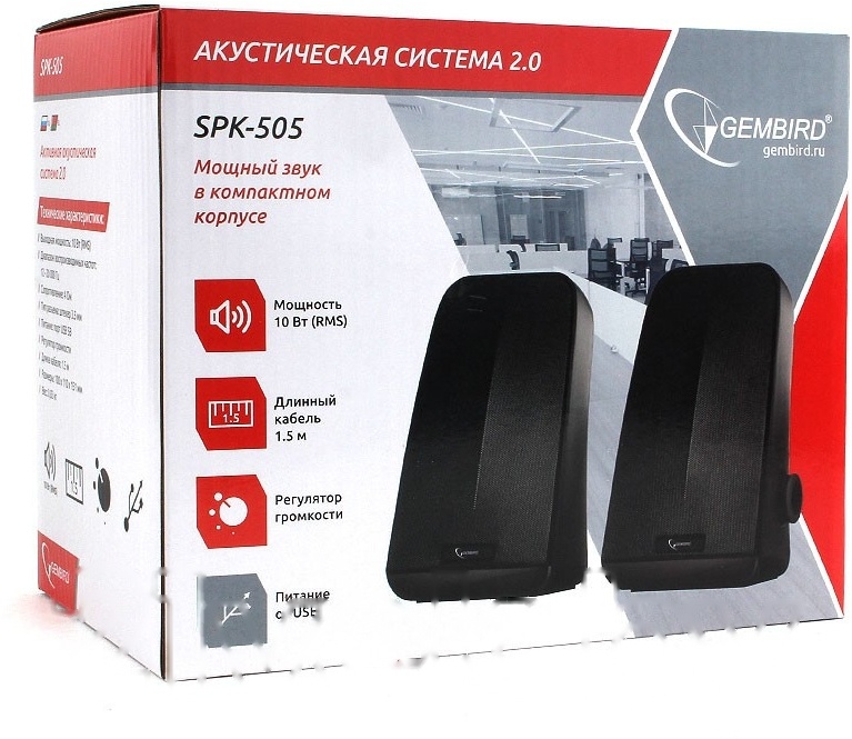 Покупка товаров в Беларуси, рассрочка, кредит, лизинг, оплата частями на platipotom.by, удобная доставка - фото мультимедиа акустика gembird spk-505 2*5w (черный) 