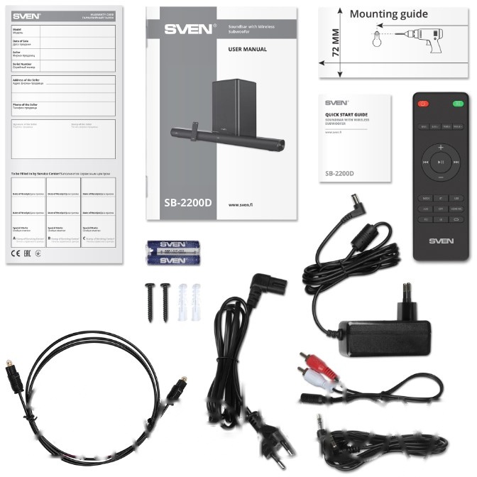Покупка товаров в Беларуси, рассрочка, кредит, лизинг, оплата частями на platipotom.by, удобная доставка - фото звуковая панель (саундбар) sven sb-2200d 