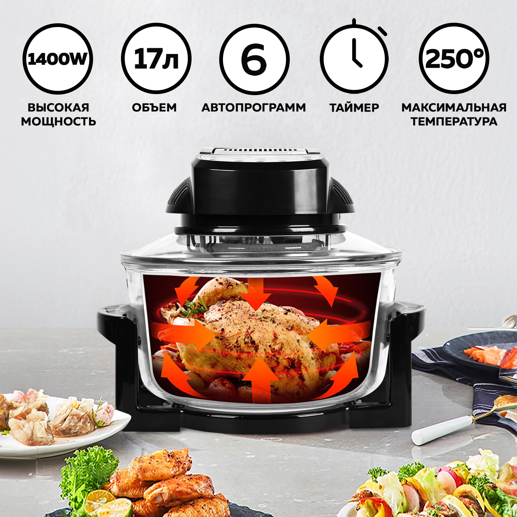 Покупка товаров в Беларуси, рассрочка, кредит, лизинг, оплата частями на platipotom.by, удобная доставка - фото аэрогриль gfgril gfa-gl17d 