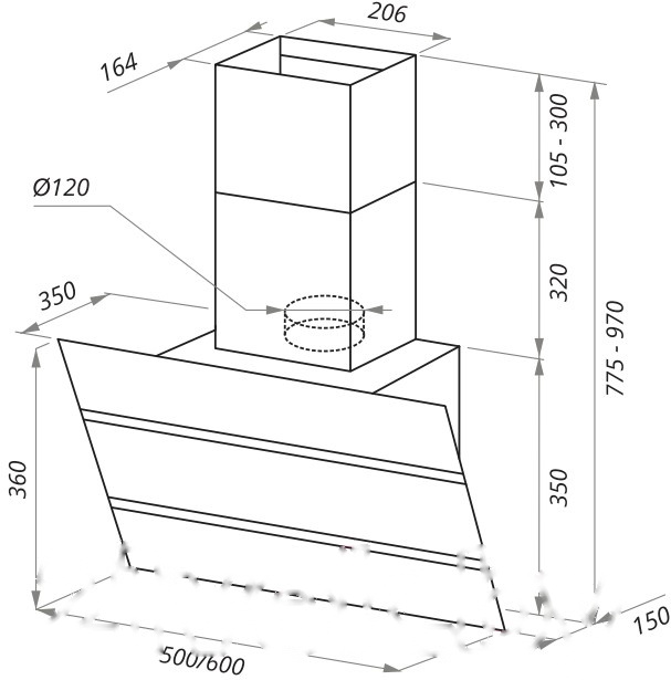Покупка товаров в Беларуси, рассрочка, кредит, лизинг, оплата частями на platipotom.by, удобная доставка - фото вытяжка наклонная maunfeld bridge line 60 (сатин/черный) 