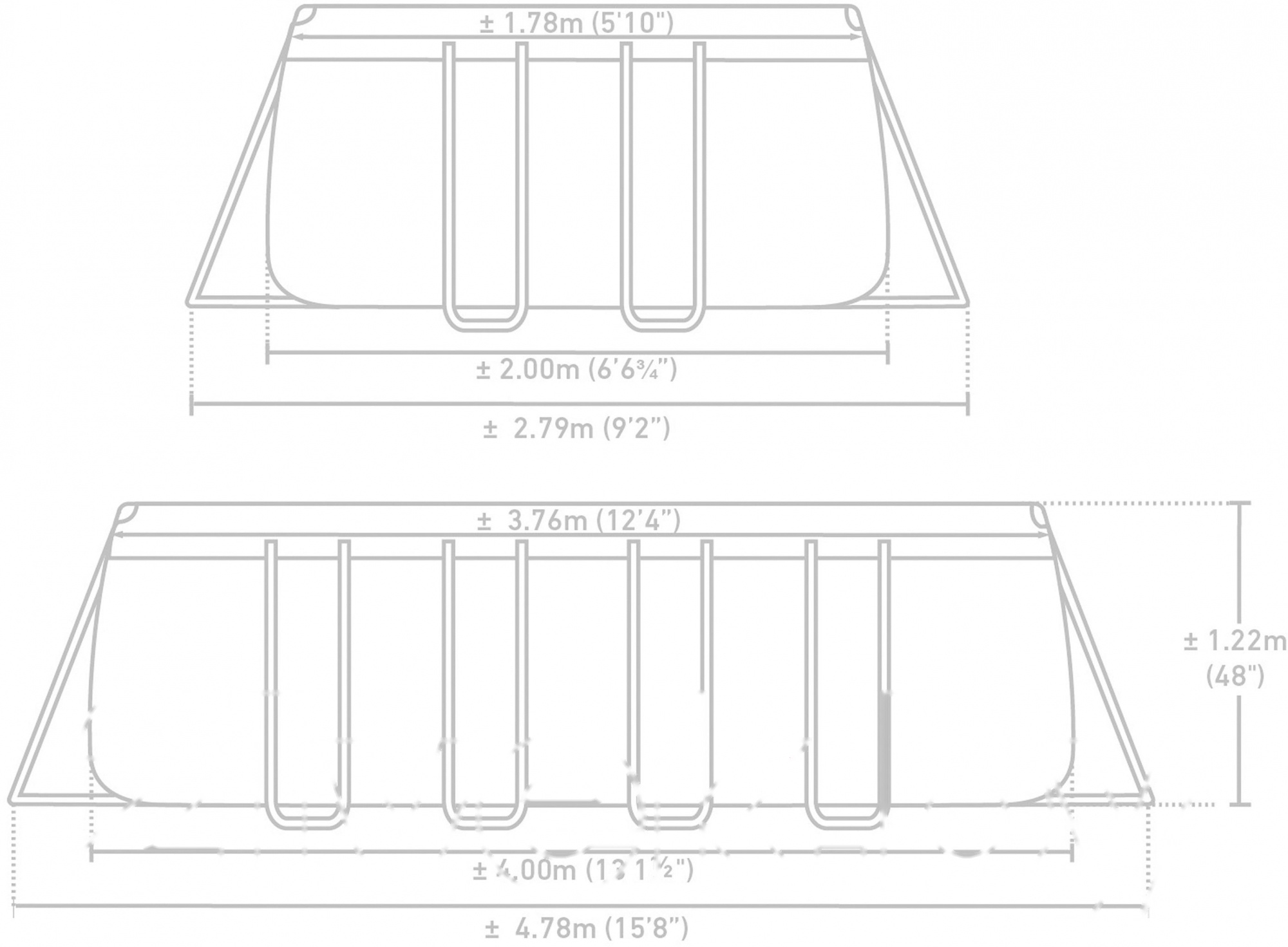 Покупка товаров в Беларуси, рассрочка, кредит, лизинг, оплата частями на platipotom.by, удобная доставка - фото каркасный бассейн intex rectangular prism frame / 26790np (400x200x122) 