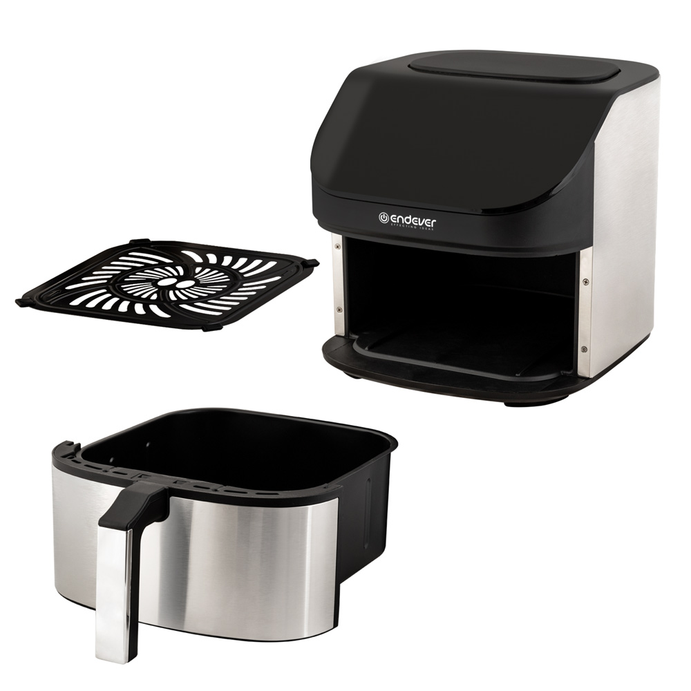 Покупка товаров в Беларуси, рассрочка, кредит, лизинг, оплата частями на platipotom.by, удобная доставка - фото аэрогриль endever skyline af-129 (черный/стальной) 